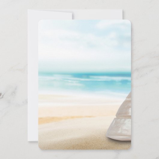 Uitnodigingen voor strandbruiloft repetitie diner (Achterkant)