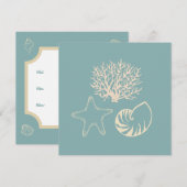 Uitnodigingen voor Summer Seashell Beach Party (Voorkant / Achterkant)