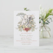 Uitnodigingen voor Tropisch Oerwoud Elephant Wedde (Staand voorkant)