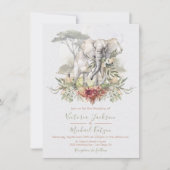 Uitnodigingen voor Tropisch Oerwoud Elephant Wedde (Voorkant)