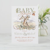 Uitnodigingen voor Tropisch Oerwoud Giraffe Baby S (Staand voorkant)