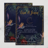 Uitnodigingen voor Tropische Moonlight Wedding (Voorkant / Achterkant)