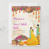 Uitnodigingen voor trouw Haldi & Haldi-uitnodiging (Voorkant)