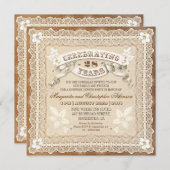 Uitnodigingen voor typografische viering  kant (Voorkant / Achterkant)