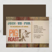 Uitnodigingen voor varkensgebraden barbecuefeesten (Voorkant / Achterkant)