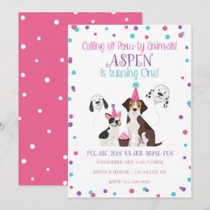 Uitnodigingen voor verjaardagsfeest voor puppy's