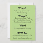 Uitnodigingen voor vis- of kampeertocht (Achterkant)