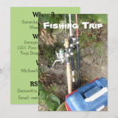 Uitnodigingen voor vis- of kampeertocht (Voorkant / Achterkant)