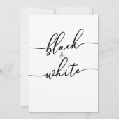 Uitnodigingen voor volwassenen, zwart en wit (Achterkant)