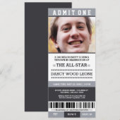 Uitnodigingen voor vrijgezellenfeest met sporttick (Voorkant / Achterkant)