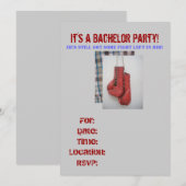 Uitnodigingen voor vrijgezellenfeest Vecht links , (Voorkant / Achterkant)