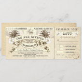 Uitnodigingen voor Wedding Boarding Pass (Voorkant / Achterkant)