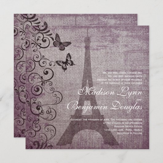  uitnodigingen voor weduwschap met olifantentoren (Voorkant / Achterkant)