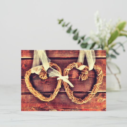 Uitnodigingen voor Westerne harten in het Rustic C (Staand voorkant)