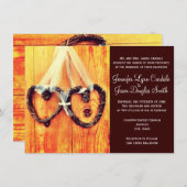 Uitnodigingen voor Westerne harten in het Rustic C (Voorkant / Achterkant)