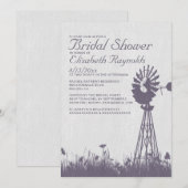 Uitnodigingen voor windmolens met bridale douche (Voorkant / Achterkant)