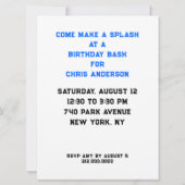 Uitnodigingen voor zwembadfeestjes (Achterkant)