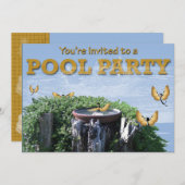Uitnodigingen voor zwembadfeestjes (Voorkant / Achterkant)