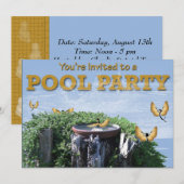 Uitnodigingen voor zwemborrel (Voorkant / Achterkant)