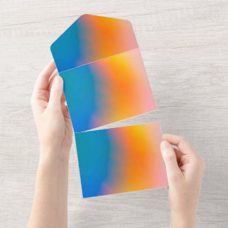 Uitnodigingsaankondigingskaart in effen kleur all in one uitnodiging