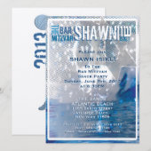 Uitnodigingsbar mitzvah - Gepersonaliseerd Kaart (Voorkant / Achterkant)