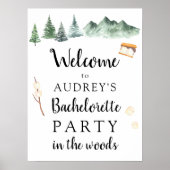 Uitnodigingsbord voor Outdoor Camping Bachelorette Poster (Voorkant)