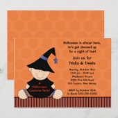 Uitnodigingsbrief van de Kinder Halloween Costume Kaart (Voorkant / Achterkant)