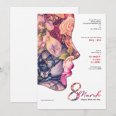 Uitnodigingsbrochure voor vrouwen op dag kaart (Voorkant / Achterkant)