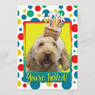 Uitnodigingscupcake - GoldenDoodle Kaart