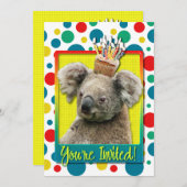 Uitnodigingscupcake - Koala Kaart (Voorkant / Achterkant)