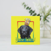 Uitnodigingscupcake - Labrador - Black - Gage Kaart (Staand voorkant)