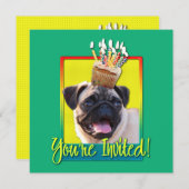Uitnodigingscupcake - Pug Kaart (Voorkant / Achterkant)