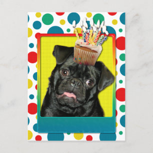 Uitnodigingscupcake - Pug - Ruffy Briefkaart