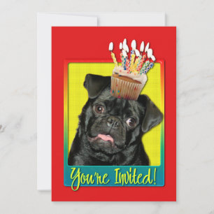 Uitnodigingscupcake - Pug - Ruffy Kaart