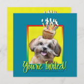 Uitnodigingscupcake - ShihPoo - Maggie Kaart (Voorkant / Achterkant)