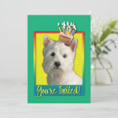 Uitnodigingscupcake - West Highland Terrier Kaart (Staand voorkant)