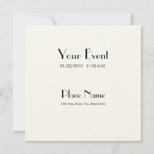 Uitnodigingsfeelpapier/crèmekleur 5,25 x 5,25 kaart