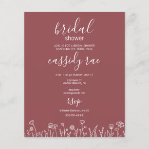 Uitnodigingsflyer voor bruidsfeest Boho-bloem budg Flyer