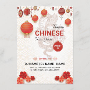Uitnodigingsfolder Chinees Nieuwjaar Kaart