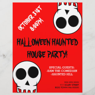 Uitnodigingsfolder Halloween Spokenhuis Feest Flyer