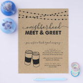 Uitnodigingsfolder voor buurtborrel flyer (Enkel)