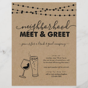 Uitnodigingsfolder voor buurtborrel flyer