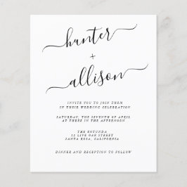 Uitnodigingsfolder voor een goedkope bruiloft flyer