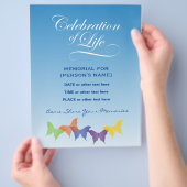 Uitnodigingsfolder voor herdenking met vlinders flyer (Hand)