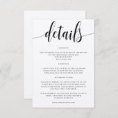 Uitnodigingsinzetstuk met details voor een rustiek informatiekaartje (Voorkant / Achterkant)