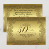 Uitnodigingskaart 50-jarig huwelijksjubileum kaart (Voorkant / Achterkant)