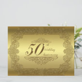 Uitnodigingskaart 50-jarig huwelijksjubileum kaart (Staand voorkant)