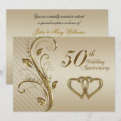 Uitnodigingskaart 50ste huwelijksverjaardag kaart (Voorkant / Achterkant)