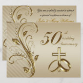 Uitnodigingskaart 50ste huwelijksverjaardag kaart (Voorkant / Achterkant)