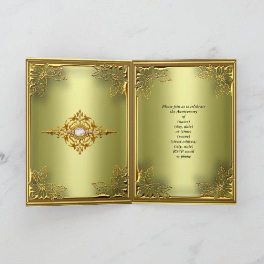 Uitnodigingskaart Elite Avocado Groen Goud Elegant (Binnen)